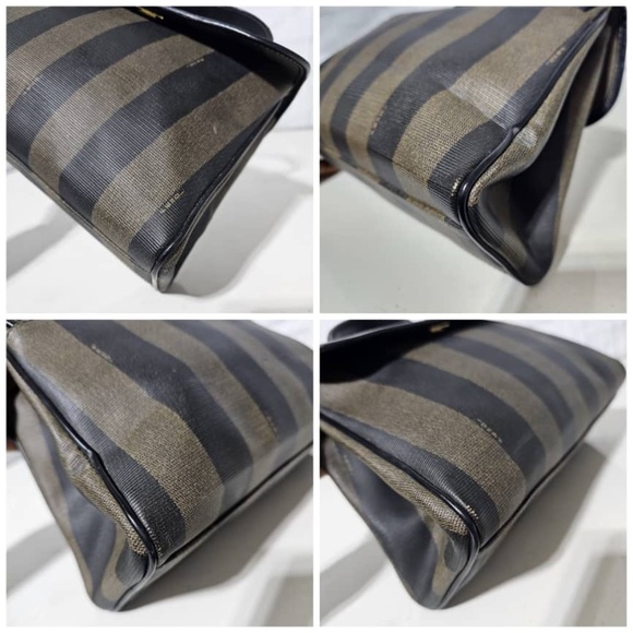 Authentic Fendi Vintage Convertible Pequin Top Handle Tote - Picture 8 of 10